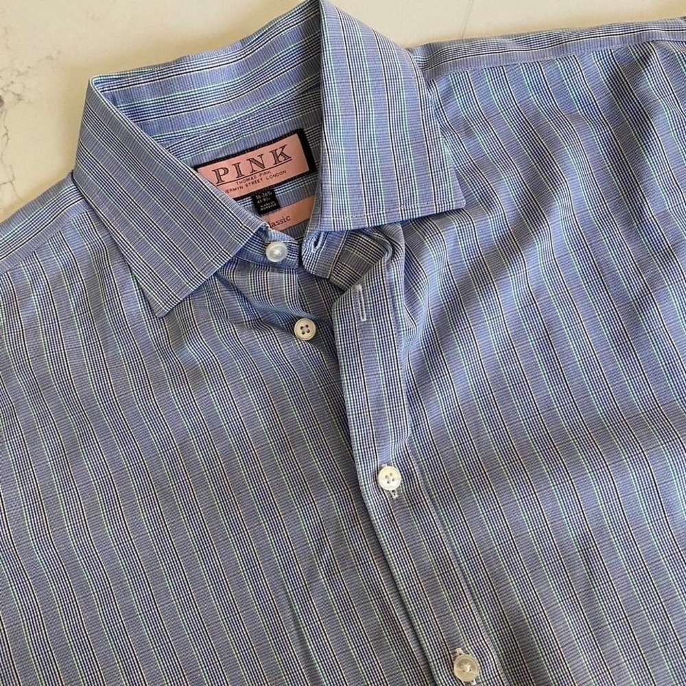 Thomas Pink Classic Fit Men's Dress Shirt 16 -36 1/2‎  Made in Morocco